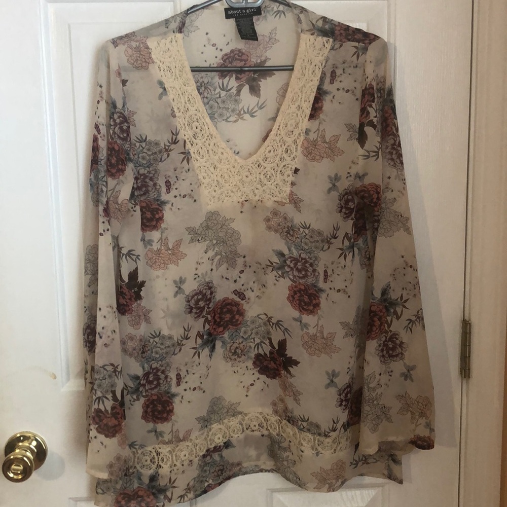 Long sleeve sheer shirt